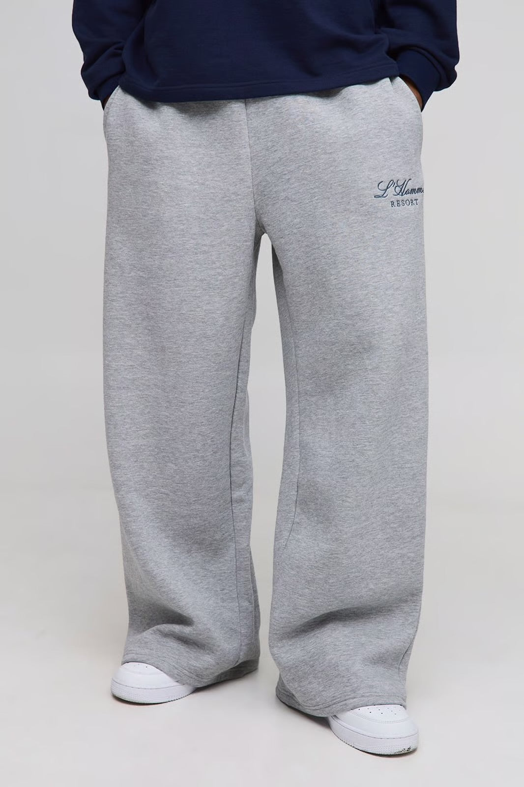 Wide Leg Embroidered Homme Joggers
