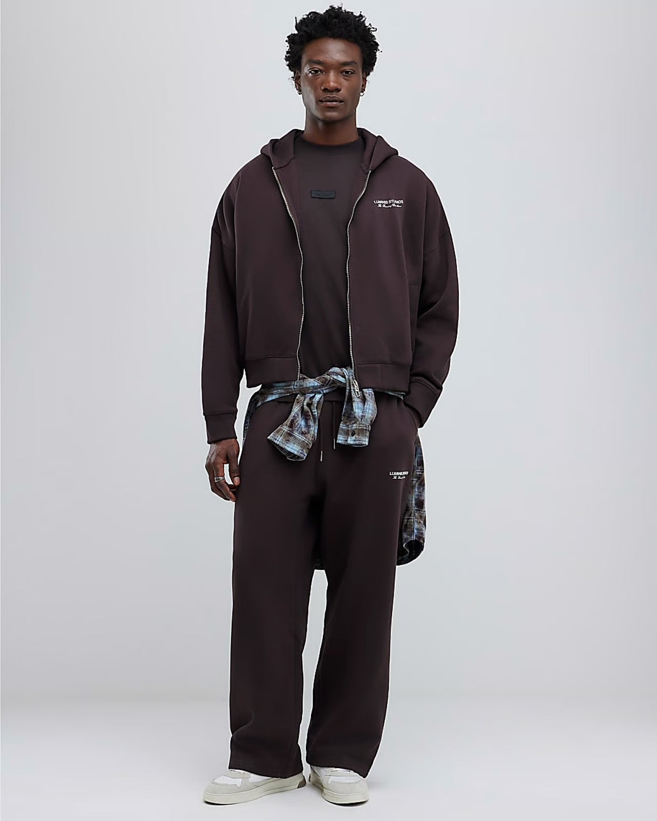 River Island Mens Joggers Brown Wide Leg Luminis Studios