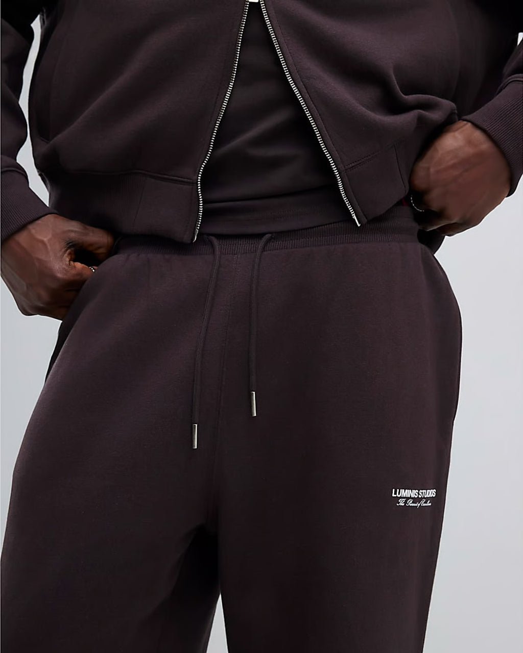 River Island Mens Joggers Brown Wide Leg Luminis Studios